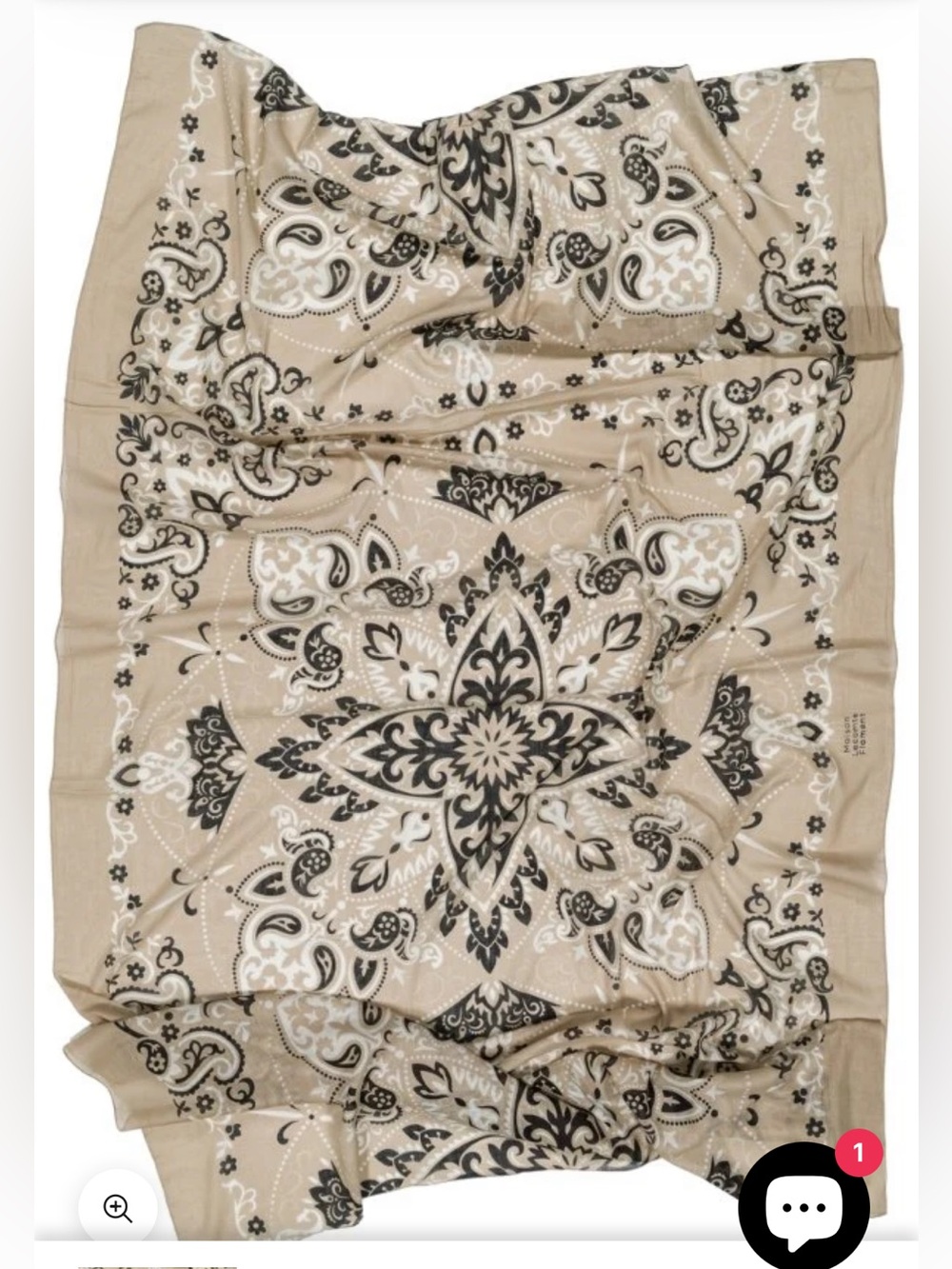Maison Lecomte Flament beige Costa Brava bandana print scarf